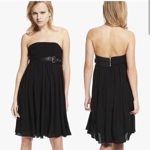 The Kooples Black Bustier Leather Strapless Dress